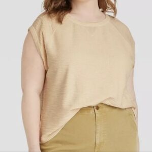 Universal Thread Cream Relaxed Boxy Muscle Tee
